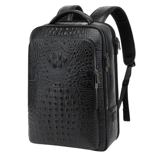 Sac à Dos pour Ordinateur Portable en Aspect Crocodile