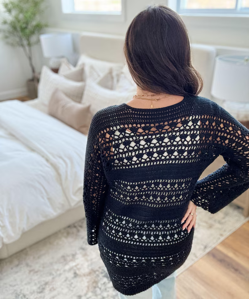 Caribbean Breeze Cardigan Pattern, Lace Cardigan Sizes Xs-5X