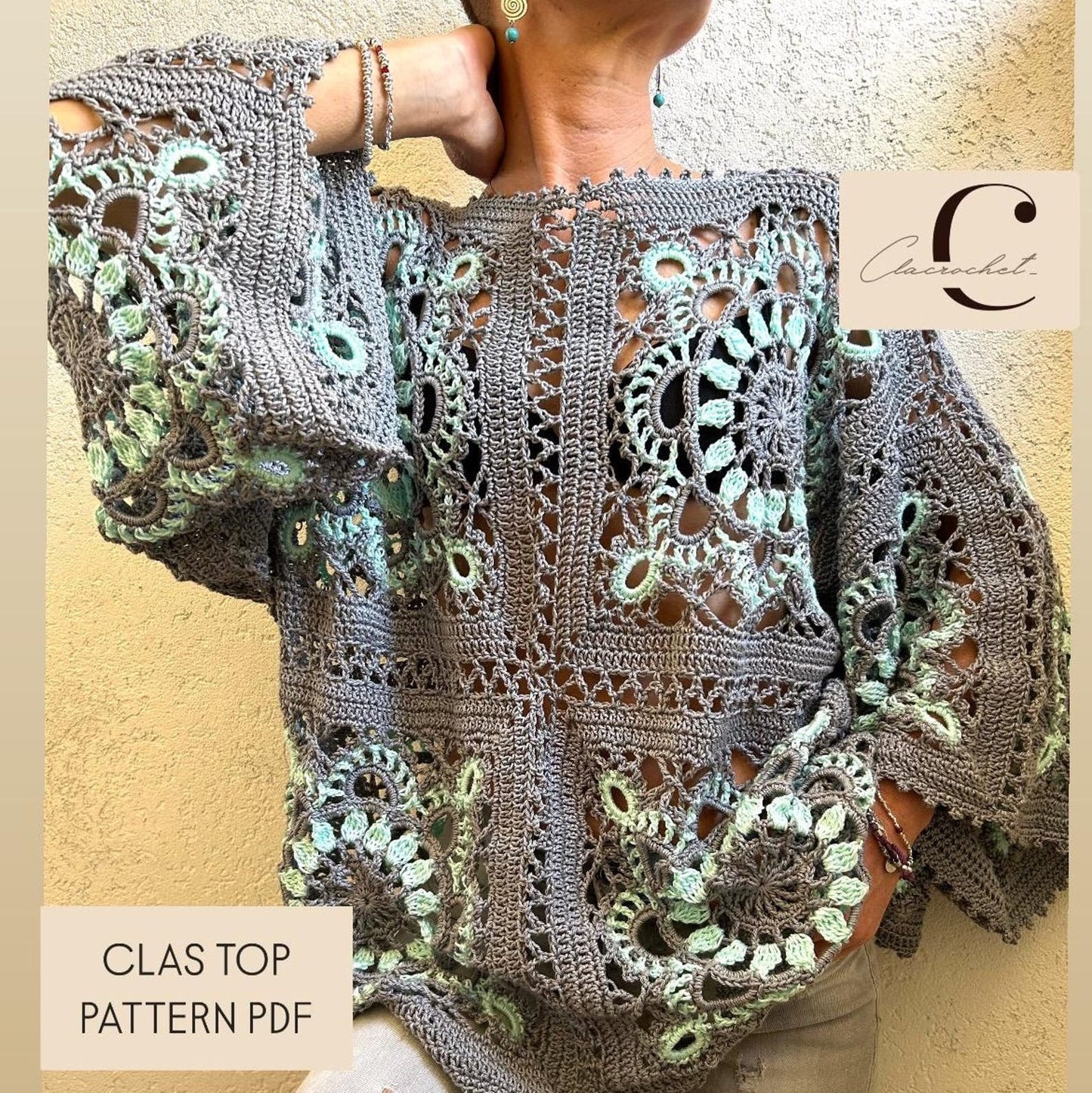 CLAS TOP Granny Square, crochet pattern