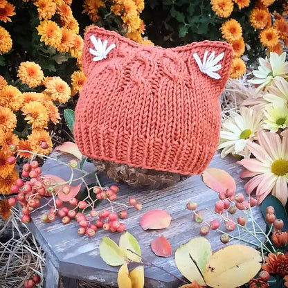 KNITTING PATTERN - Simple Kitten or Fox Ears Beanie